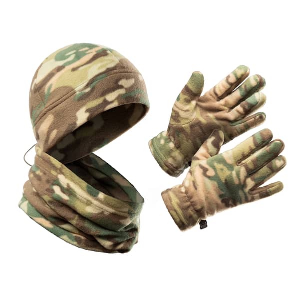 1 - Флісовий набір аксесуарів SPECPROM: шапка + рукавички + баф. Мультикам