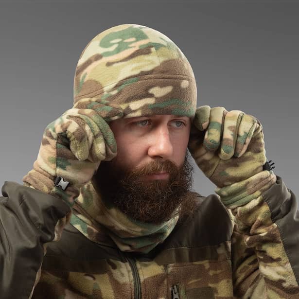 4 - Флісовий набір аксесуарів SPECPROM: шапка + рукавички + баф. Мультикам