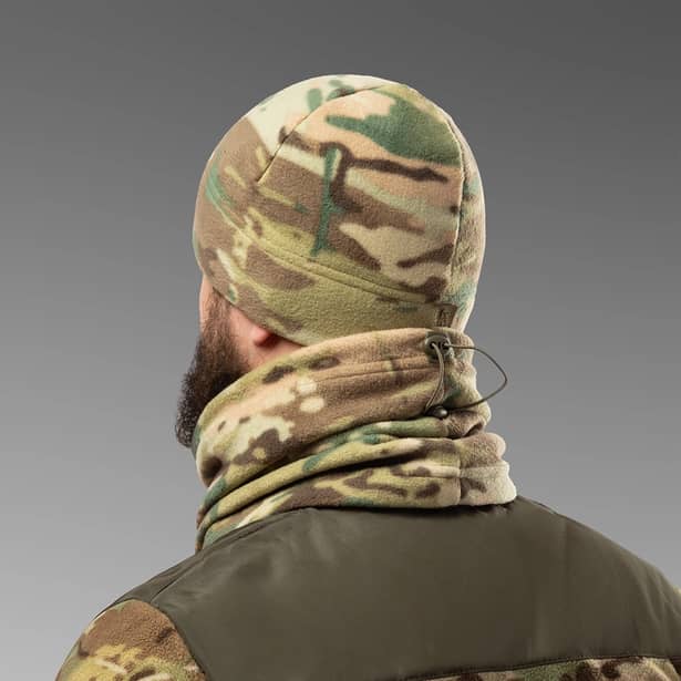 10 - Флісовий набір аксесуарів SPECPROM: шапка + рукавички + баф. Мультикам