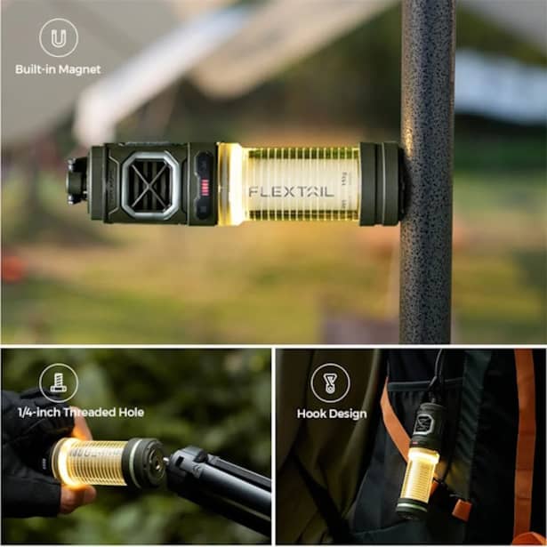 4 - Портативний фумігатор-ліхтар кемпінговий Flextail Tiny Repel S. Бежевий