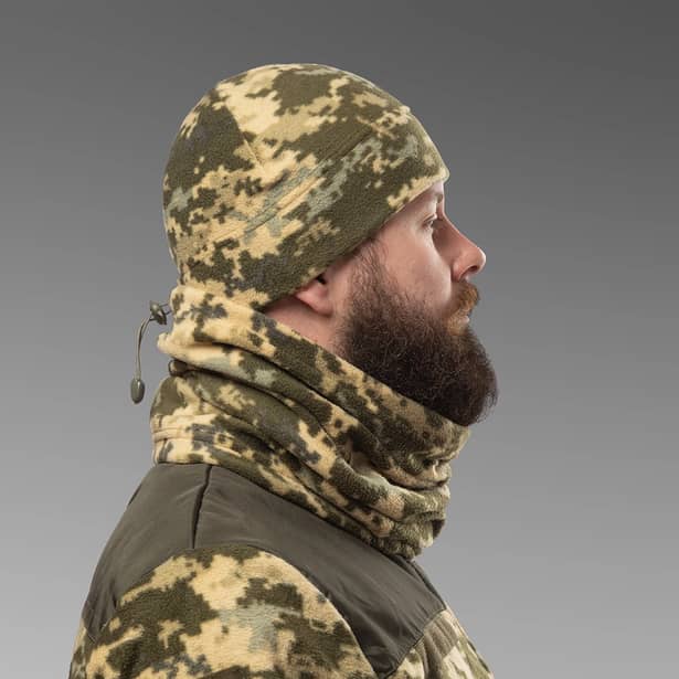 3 - Флисовый набор аксессуаров SPECPROM: шапка + перчатки + бафф. Пиксель