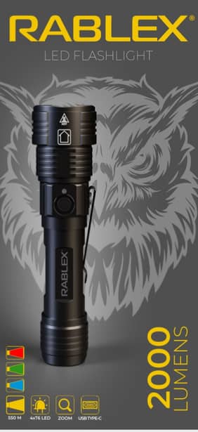 3 - Ліхтар ручний Rablex RB915 (білий+червоний+синій+зелений)