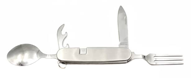 3 - Мультитул туристический столовый прибор A675 малый. Серый