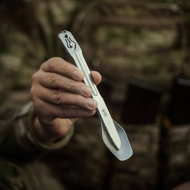 9 - Набір столових приборів M-Tac роз'ємний (ложка+виделка+ніж). Сірий