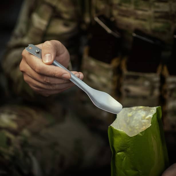 7 - Набір столових приборів M-Tac роз'ємний (ложка+виделка+ніж). Сірий