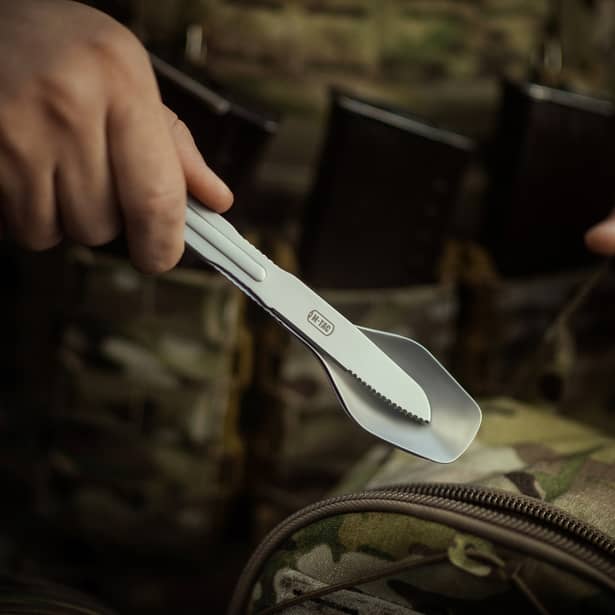3 - Набір столових приборів M-Tac роз'ємний (ложка+виделка+ніж). Сірий