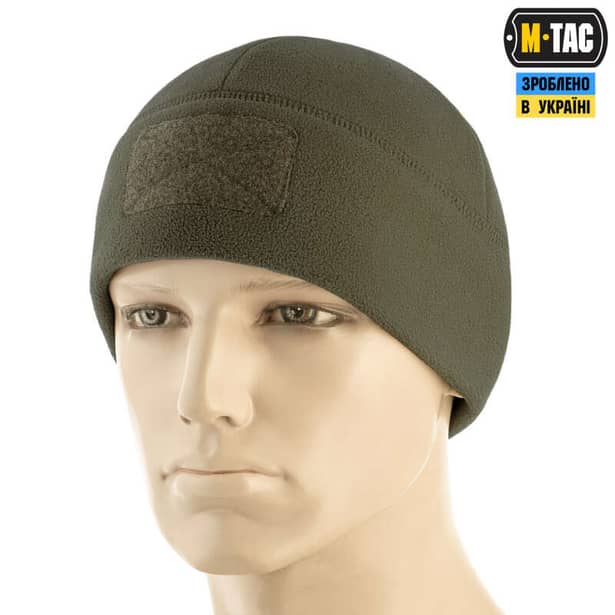 1 - Шапка флісова M-Tac Watch Cap Elite з Velcro. Темна олива