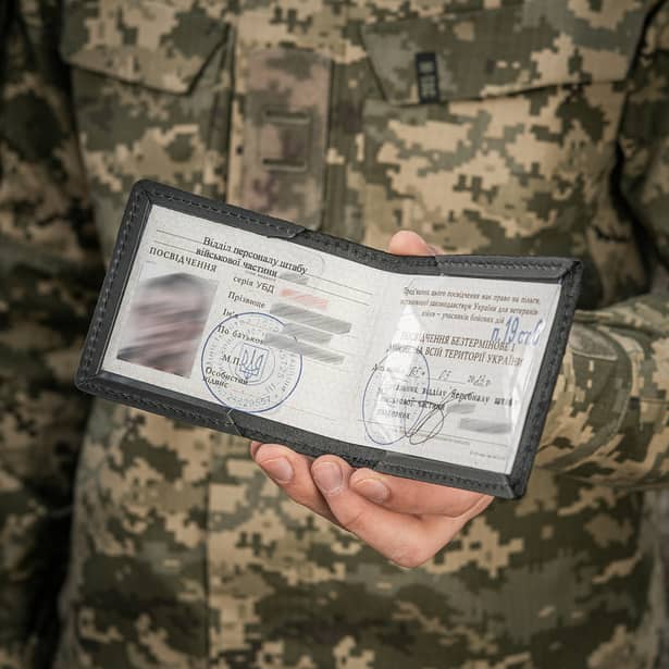 9 - Обложка на удостоверение Участник Боевых Действий (УБД) M-Tac Череп. Черный