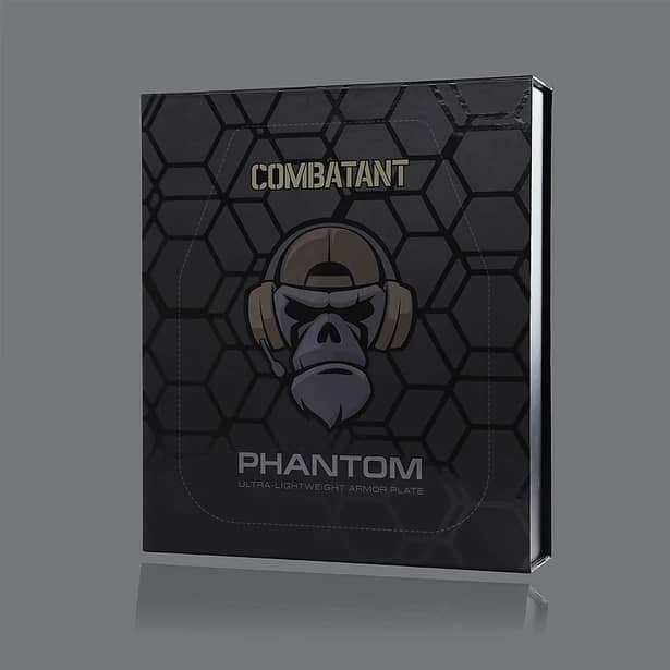 9 - Поліетиленова бронеплита Combatant 3-го класу Ultra-lightweight. Вага 1,25 кг. Розмір 26 на 33 см. Чорна