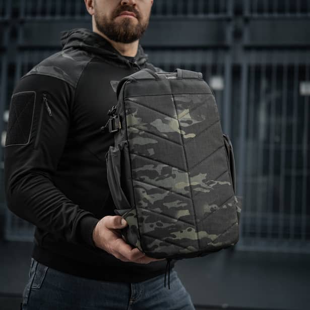 5 - Тактический рюкзак M-Tac Sturm Elite с эргономичными лямками. Черный мультикам