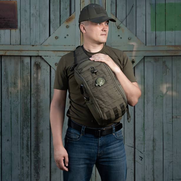 19 - Рюкзак M-Tac Armadillo c одной лямкой. Олива