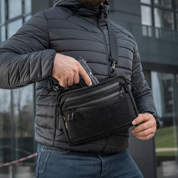 9 - Тактическая сумка M-Tac Admin Bag Medium Elite Hex с липучкой. Черный