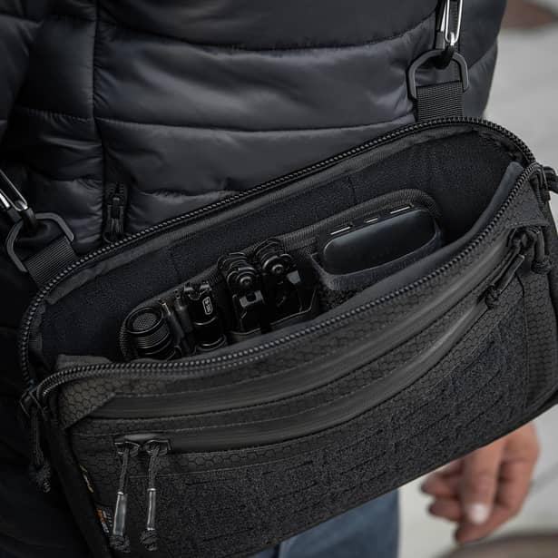 10 - Тактическая сумка M-Tac Admin Bag Medium Elite Hex с липучкой. Черный