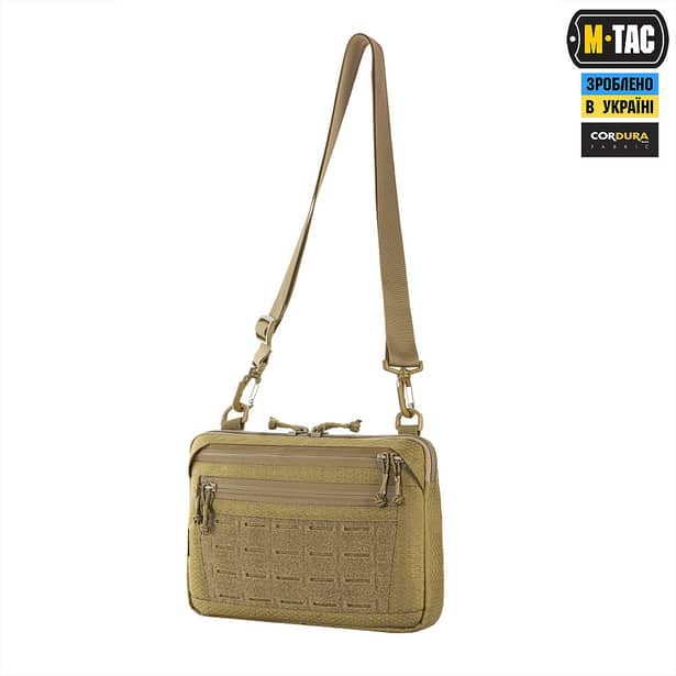 1 - Тактическая сумка M-Tac Admin Bag Medium Elite Hex с липучкой. Койот