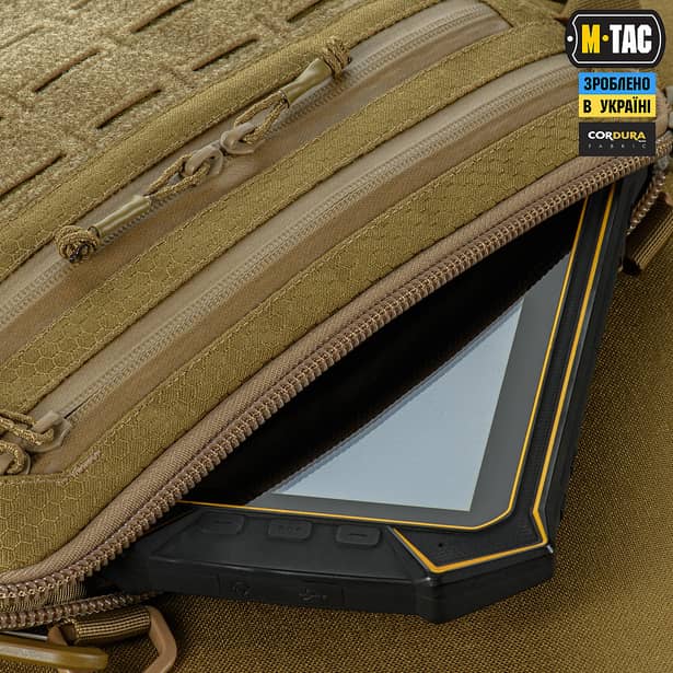 12 - Тактическая сумка M-Tac Admin Bag Medium Elite Hex с липучкой. Койот