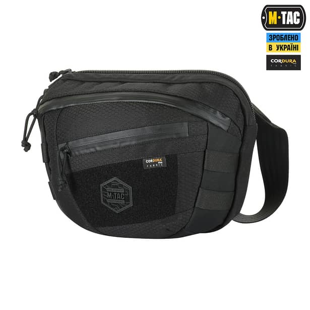 1 - Сумка через плече M-Tac Sphaera Hex Hardsling Bag Elite Large з липучкою. Чорний