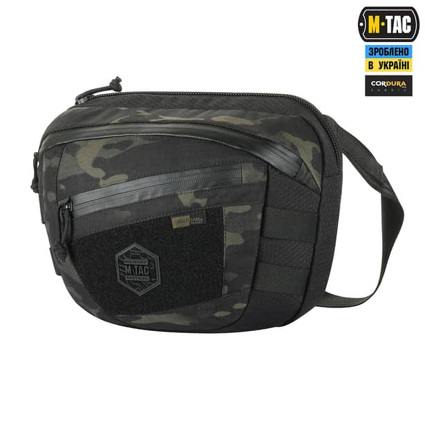 1 - Сумка через плече M-Tac Sphaera Hex Hardsling Bag Elite Large з липучкою. Мультикам чорний