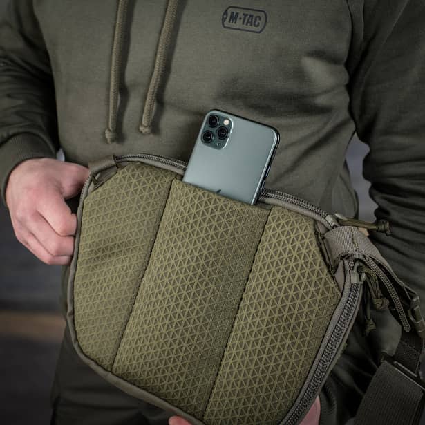 9 - Сумка через плече M-Tac Sphaera Hex Hardsling Bag Elite Large з липучкою. Олива