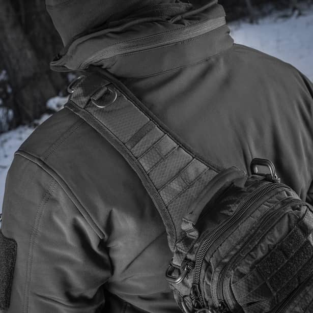 6 - Тактична сумка через плече M-Tac Urban Line City Hunter Hexagon. Чорний