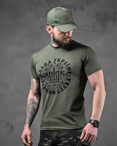 2 - Футболка Coolmax Слава Украине. Олива