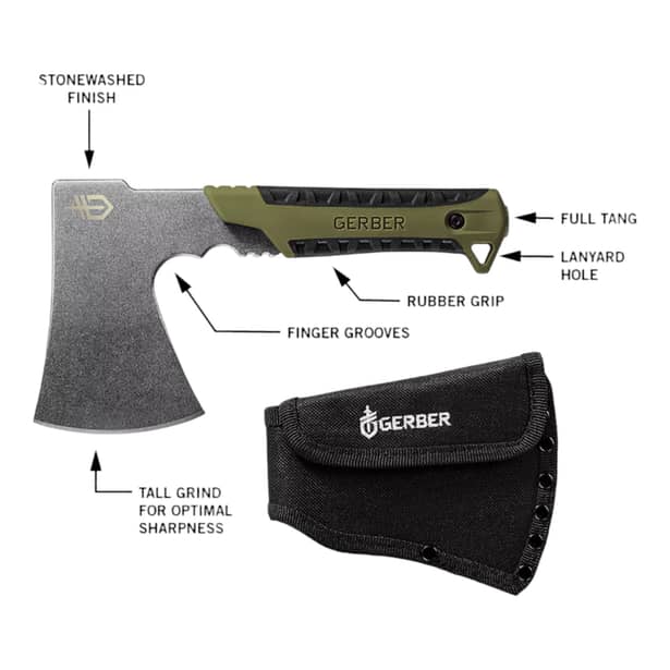 2 - Тактический топор Gerber A-291. Черно-оливковый