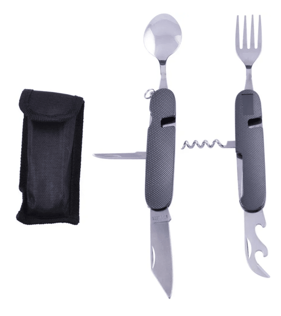 2 - Мультитул зі столовими приборами Traveler A106. Чорний