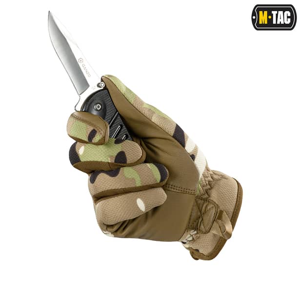 7 - Перчатки M-Tac Scout Tactical Mk.2 кожаные. Мультикам