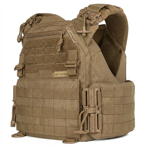 1 - Плитоноска женская Warmor gen.3 FL SPECPROM (for Ladies). Без подсумков. С быстрым боковым и верхним сбросом (без плит). Койот