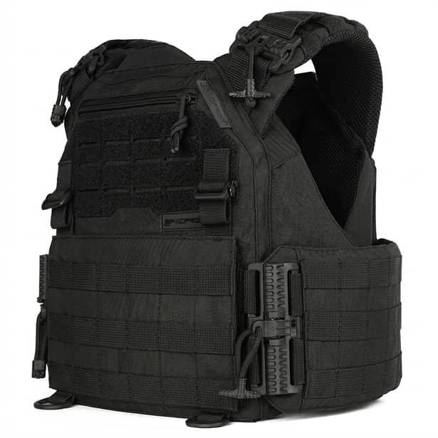 1 - Плитоноска женская Warmor gen.3 FL SPECPROM (for Ladies). Без подсумков. С быстрым боковым и верхним сбросом (без плит). Черный