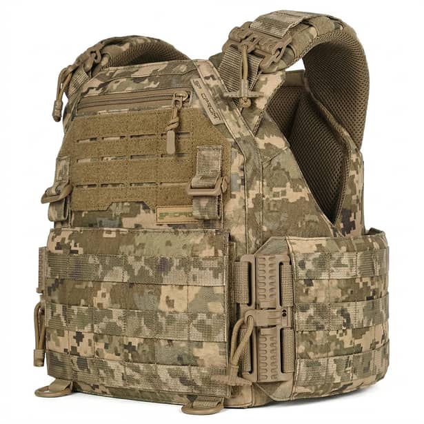1 - Плитоноска женская Warmor gen.3 FL SPECPROM (for Ladies). Без подсумков. С быстрым боковым и верхним сбросом (без плит). Пиксель