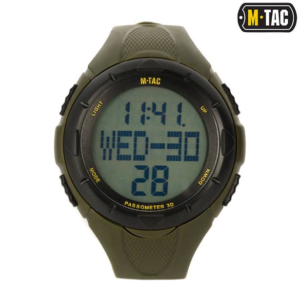1 - Тактические часы M-Tac с шагомером. Олива