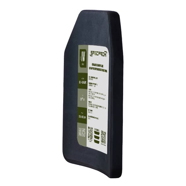 5 - Керамічна бронеплита Sic+PE 4-го класу SPECPROM. Вага 2,0 кг. Розмір 25 на 30 см. Чорна