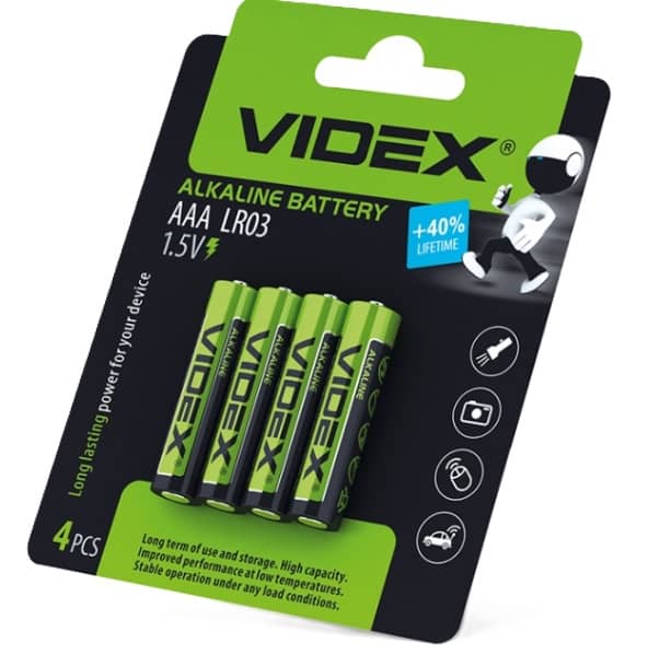 1 - Батарейка Videx LR03/AAA , шт