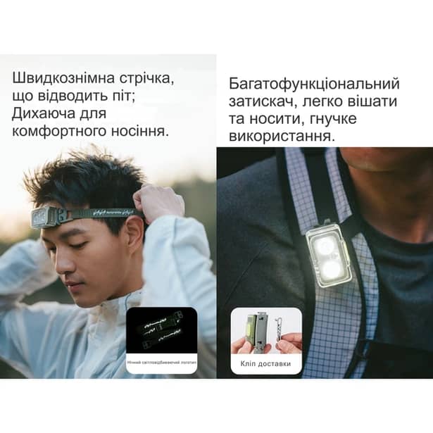 5 - Фонарь налобный Naturehike CNK2550ZM011. Серый