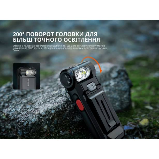 8 - Фонарь ручной Fenix SW05R-RED LED. Черный