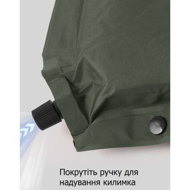 3 - Матрас самонадувающийся с подушкой Naturehike CNK2450WS020. Зеленый
