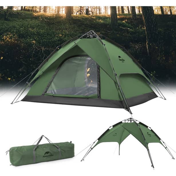 2 - Палатка четырехместная Naturehike NH21ZP008. Зеленый