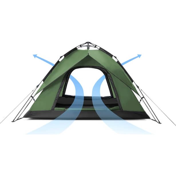 4 - Палатка четырехместная Naturehike NH21ZP008. Зеленый
