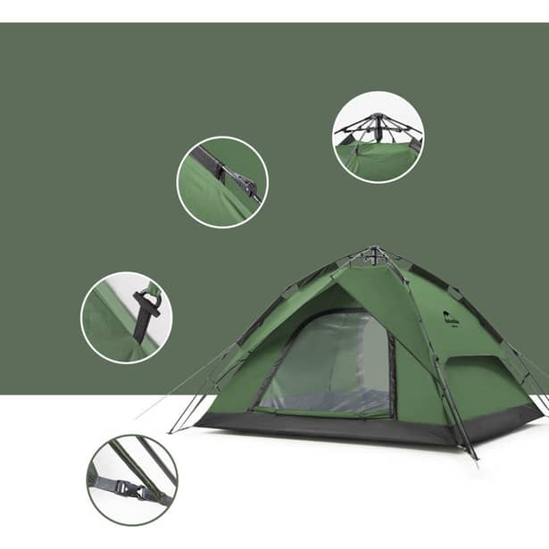 3 - Палатка четырехместная Naturehike NH21ZP008. Зеленый