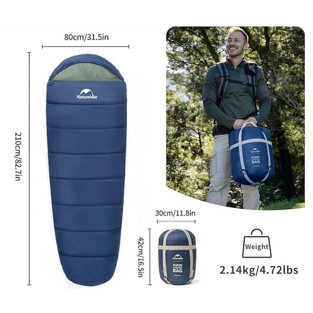 2 - Спальный мешок Naturehike MJ 600 CNK2300SD014. Синий