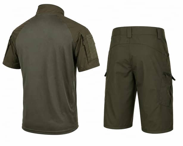3 - Тактичний літній костюм з убаксом Combatant Raider Core короткий рукав та шортами Rip-Stop PolyCotton SPECPROM. Олива