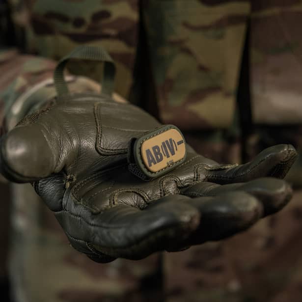 5 - Патч с креплением MOLLE M-Tac PVC группа крови AB (IV)-. Олива
