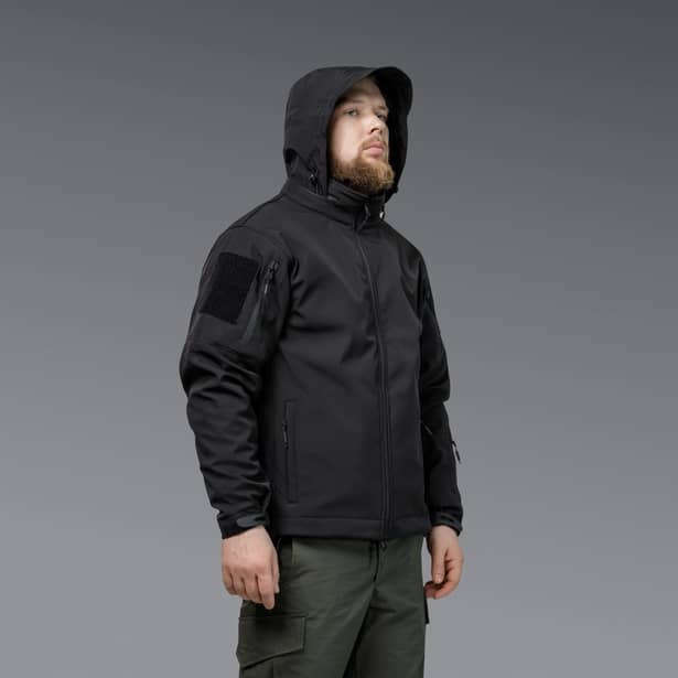 6 - Куртка тактична SoftShell APEX Flex. Осінь-Весна Чорний. Розмір XL