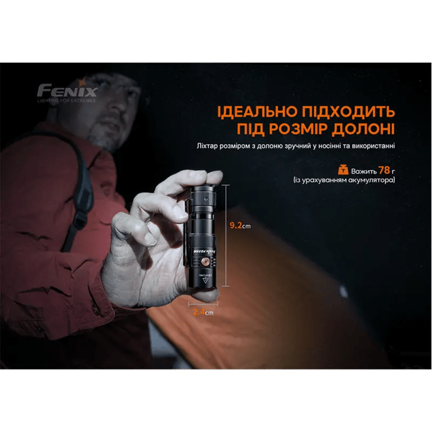 11 - Фонарь ручной Fenix PD25R. Черный