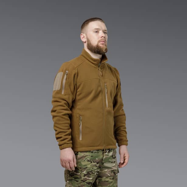 5 - Флісова тактична кофта на блискавці. Койот. Polyester. Розмір XL