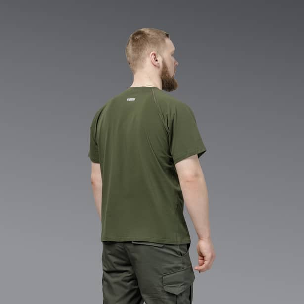 6 - Футболка Urban Cotton. Бавовна/еластан. Олива. Розмір S