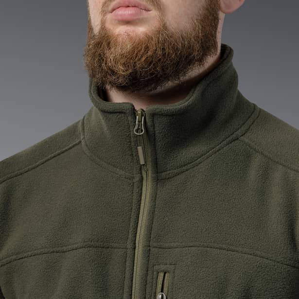 8 - Флісова тактична кофта на блискавці. Олива. Polyester. Розмір XL
