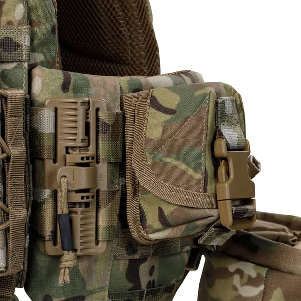 10 - Плитоноска TUR PRO Gen 2, (Комплект 7 підсумків) з системою швидкого скидання, для бронеплит 25х30 см. Колір Мультикам. Розмір XL