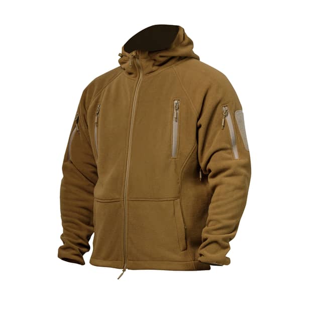 1 - Флісова тактична кофта з капюшоном. Койот. Polyester. Розмір L