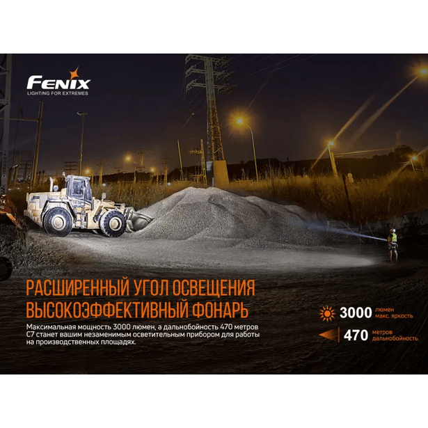 7 - Фонарь ручной Fenix C7. Черный